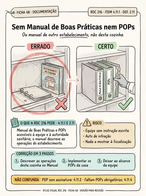 Ficha 48: sem Manual de Boas Práticas e POPs