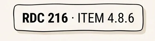 Topo da ficha 29: RDC 216, item 4.8.6.